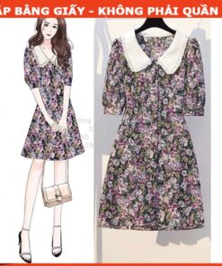 Rập giấy A0 mã 975 - đầm cổ sen