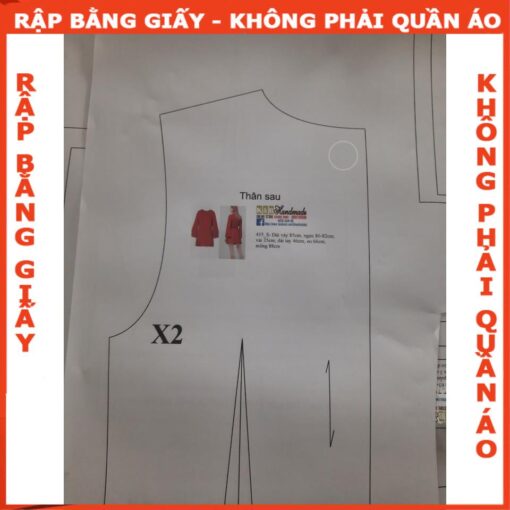 Rập giấy A0 may đầm nữ mã 442 - Hình ảnh 4