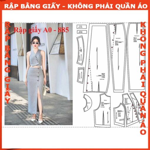 Rập giấy A0 nguyên set cho nữ mã 885