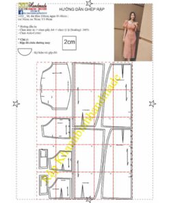 Alternative view of Rập giấy A0 mã 1432 - Rập đầm cổ vuông