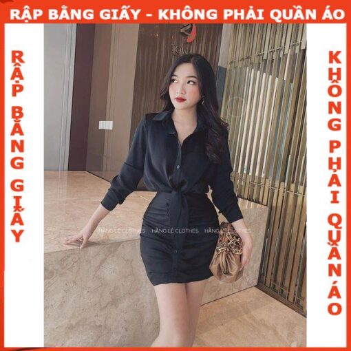Rập  đầm sơ mi cách điệu mã 1204 - Hình ảnh 3