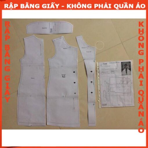 Rập giấy A0 may đầm nữ mã 442 - Hình ảnh 3