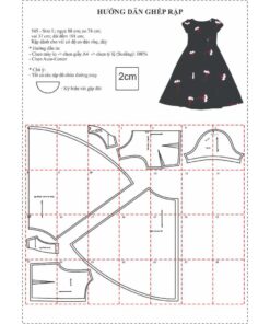 Alternative view of Rập giấy A0 mã 545 - đầm xòe tay nhí