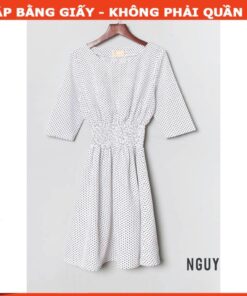 Rập mã 498 - đầm eo nhún thun chỉ