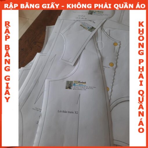 Rập giấy A0 set váy A áo cổ sen mã 1394 - Hình ảnh 7