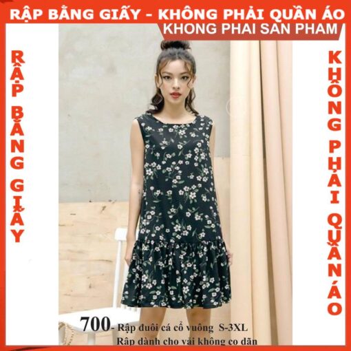 Rập giấy A0 mã 700 - đầm suông đuôi cá
