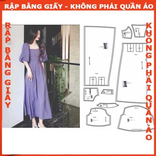 Rập giấy A0 mã 1620 - đầm maxi cup ngực