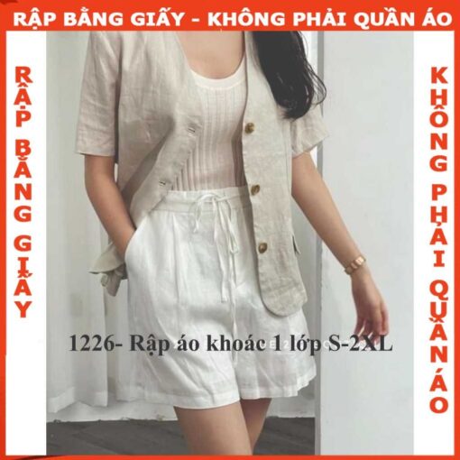 Rập giấy A0 mã 1226 - rập áo khoác 1 lớp tay ngắn