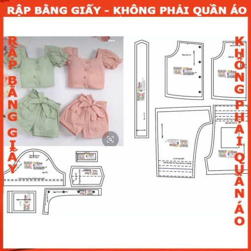 Rập giấy A0 bộ đùi bé gái mã R472