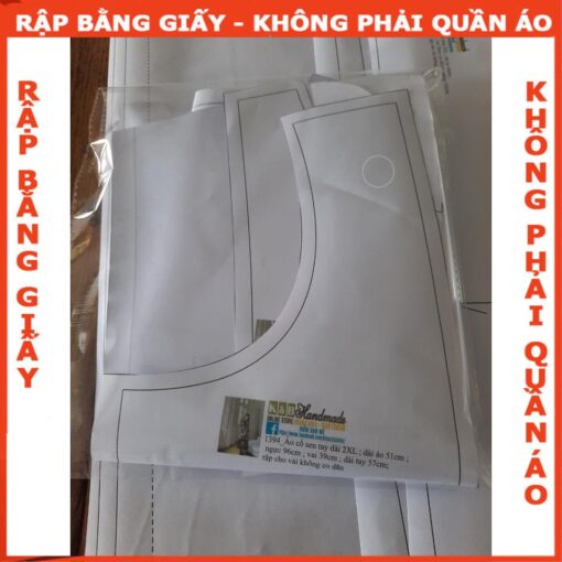 Rập giấy A0 set váy A áo cổ sen mã 1394 - Hình ảnh 8