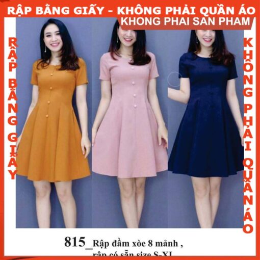 Rập giấy A0 đầm 8 mảnh mã 815