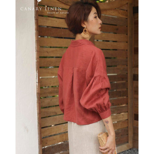 Rập giấy A0 mã 328 - áo sơ mi tay phồng - Hình ảnh 4