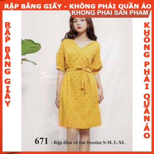 Rập giấy A0 mã 671 - Rập đầm suông - Hình ảnh 2