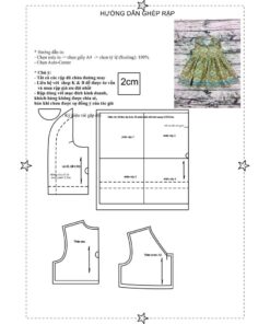 Alternative view of Rập giấy A0 đầm bé gái mã R306