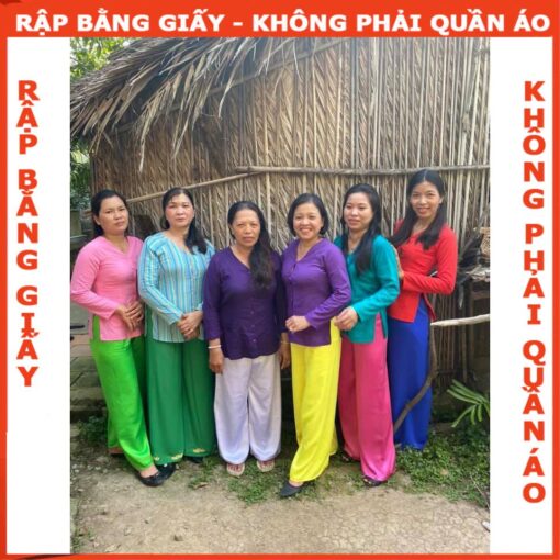 Rập giấy A0 mã AD34 - bộ bà ba người lớn cổ tim - Hình ảnh 6