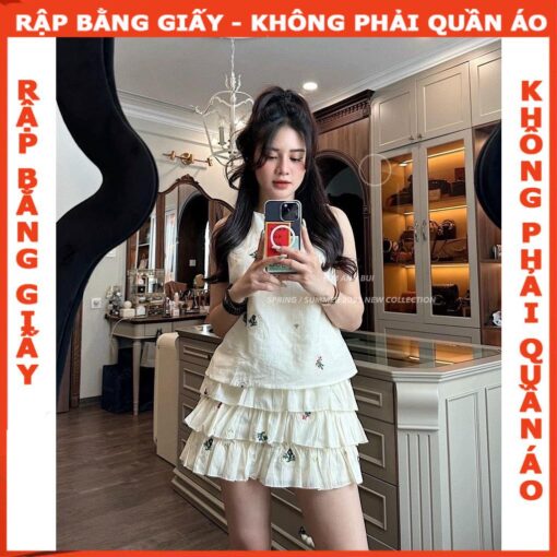 Rập giấy A0 mã 271 set váy A + áo - Hình ảnh 2