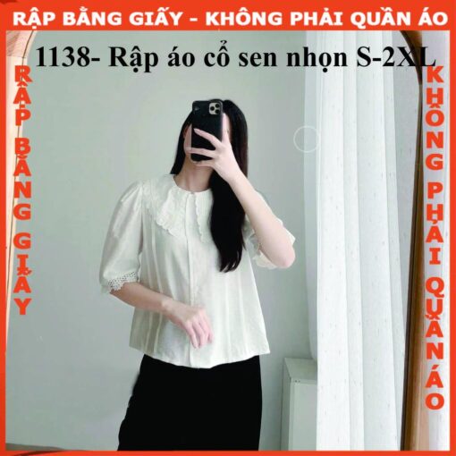 Rập giấy A0 áo cổ sen nhọn mã 1138 - Hình ảnh 2