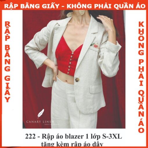Rập giấy A0 mã 222 ( áo vest 1 lớp + áo dây)