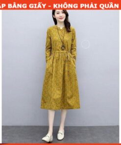 Rập giấy A0 đầm vàng cổ chân mã 1125