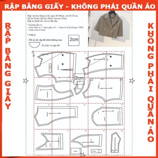 Rập giấy A0 1043 - rập áo khoác lửng