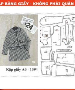 Rập giấy A0 set váy A áo cổ sen mã 1394