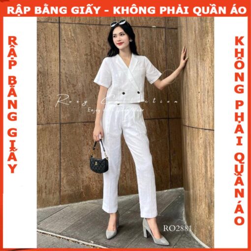 Rập giấy A0 mã 1589- Rập bộ áo 2 hàng nút - Hình ảnh 4