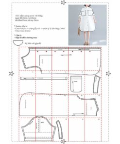 Alternative view of Rập giấy A0 mã 1037 - đầm sơ mi dáng rộng