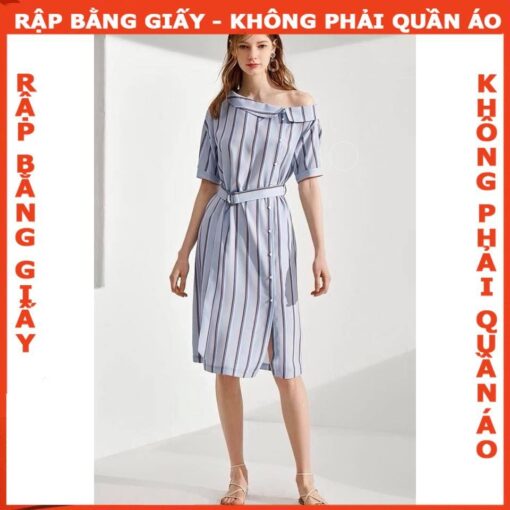 Rập mã 542 - đầm suông trễ vai