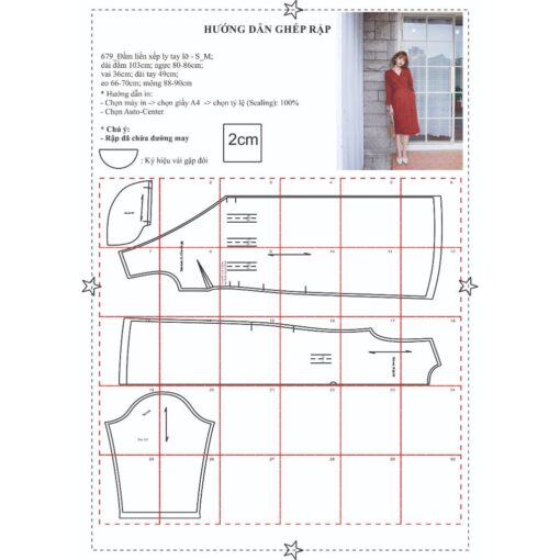 Rập mã 679 rập đầm xếp ly eo - Hình ảnh 2