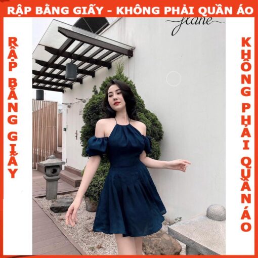 Rập giấy A0 mã 1465- đầm yếm hở vai