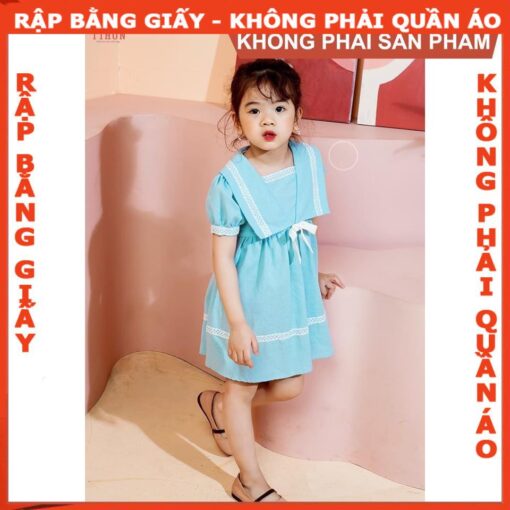 Rập mã R70 - đầm cổ sen cho bé gái
