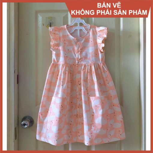 Rập giấy A0 mã R400 - đầm cánh tiên cho bé - Hình ảnh 5