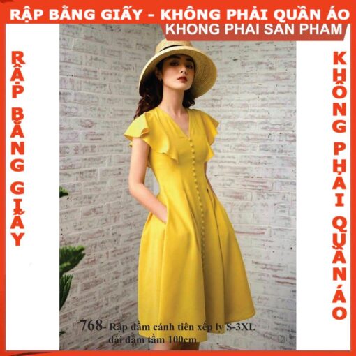 Rập giấy A0 mã 768 - đầm cánh tiên