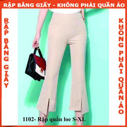 Rập giấy A0 quần loe dây kéo bên hông mã 1102