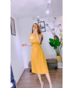 Alternative view of Rập giấy A0 mã 876 - đầm cổ thuyền xếp eo