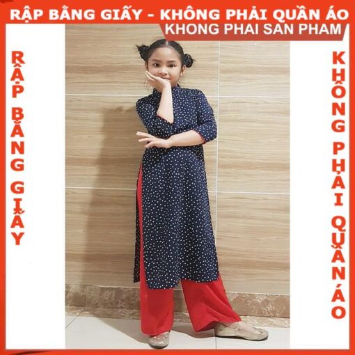 Rập giấy A0 bộ áo dài bé gái mã AD21 - Hình ảnh 3