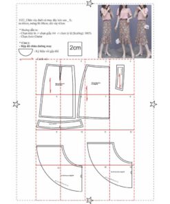 Alternative view of Rập giấy mã 1023 - chân váy đuôi cá