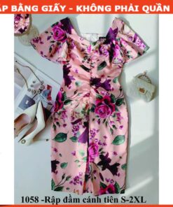 Rập giấy A0 mã 1058 - đầm cổ vuông