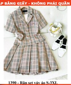 Alternative view of Rập set váy xòe áo cổ danton mã 1390