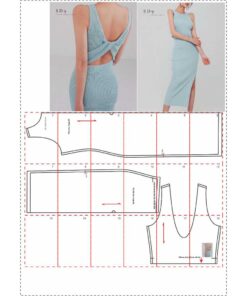 Rập giấy A0  mã 1438 - đầm thun hở lưng