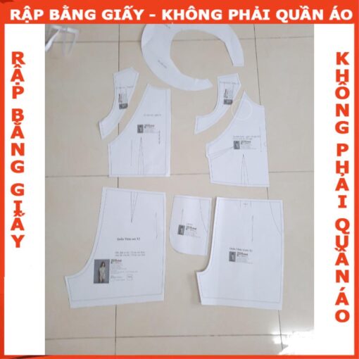 Rập  giấy mã 823  -đầm sơ mi thắt eo - Hình ảnh 2