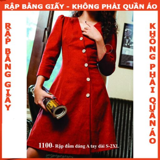 Rập đầm dáng A tay dài mã 1100 -