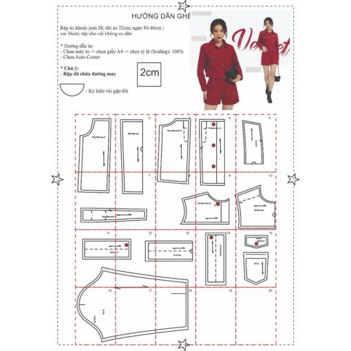 Rập giấy A0  áo khoác nữ mã 1428 - Hình ảnh 2
