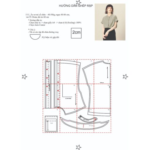 Rập giấy A0 áo cổ chân mã 1111 - Hình ảnh 4