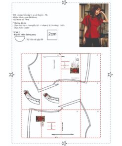 Alternative view of Rập giấy A0 mã 845 - áo xếp ly eo