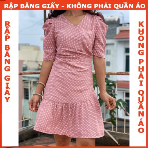 Rập đầm tay phồng xếp ly 1 bên mã 1284 - Hình ảnh 6