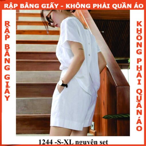 Rập set quần short và áo tay liền mã 1244 - Hình ảnh 3