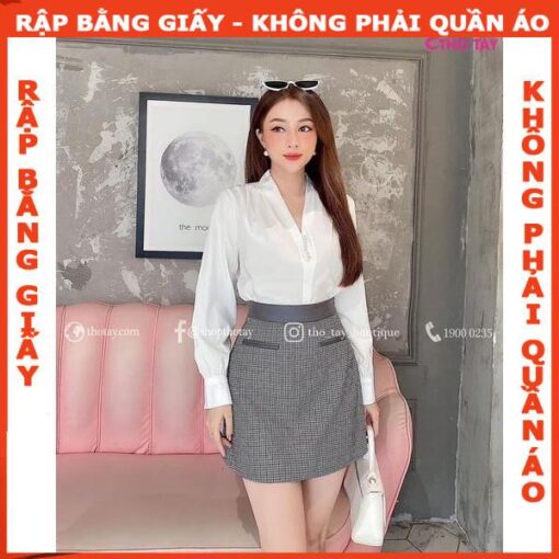 Rập set váy A áo tay dài mã 1236