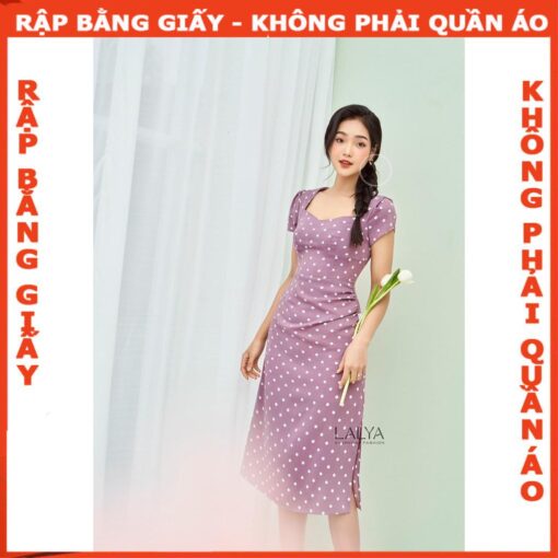 Rập giấy A0 mã 1216 - đầm dáng A cổ 5 góc - Hình ảnh 3