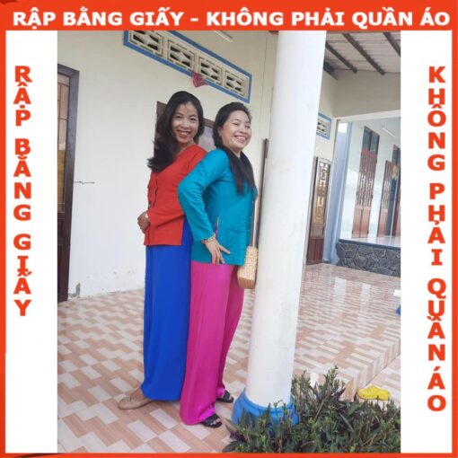 Rập giấy A0 mã AD34 - bộ bà ba người lớn cổ tim - Hình ảnh 5